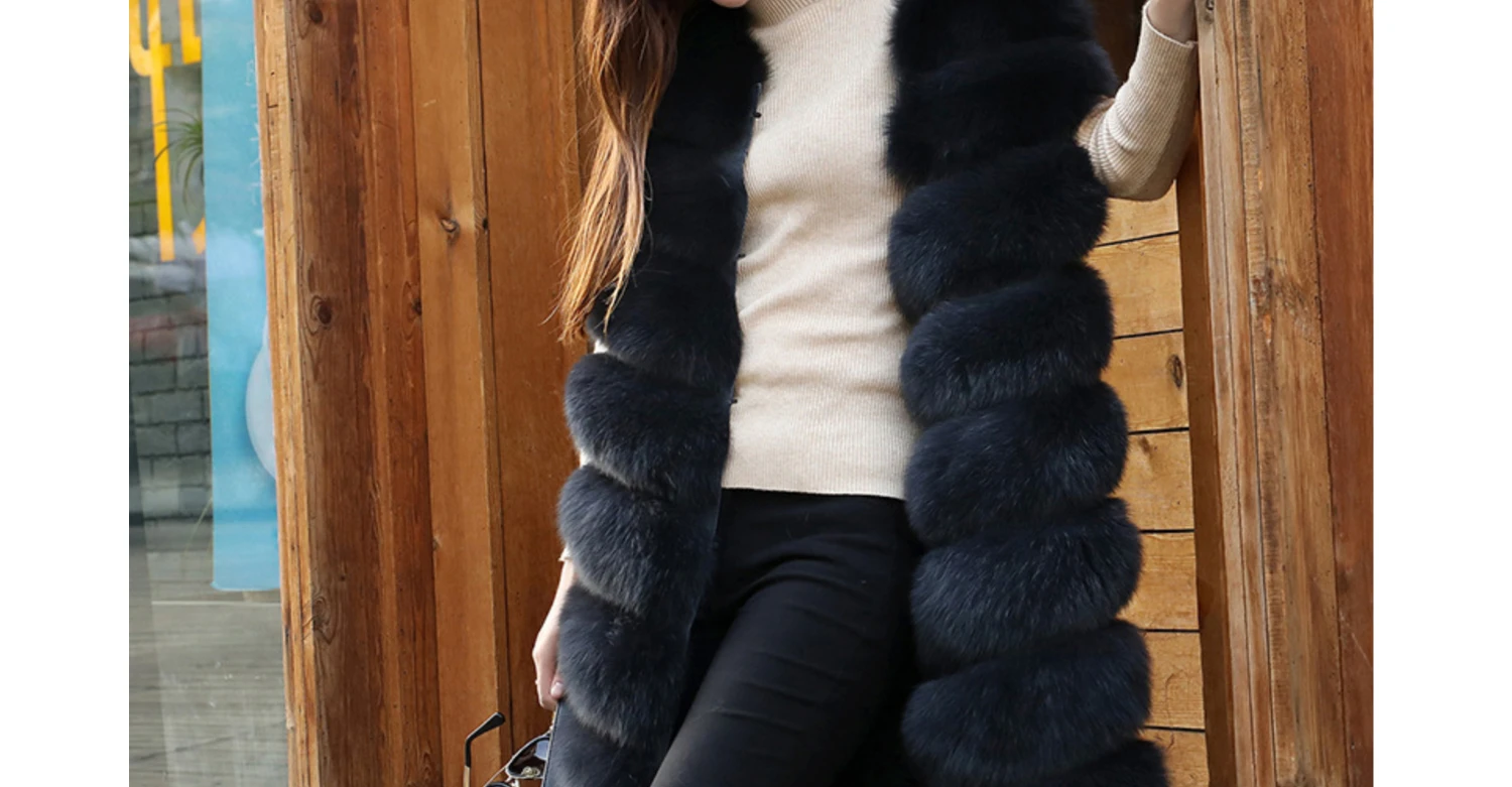 Cheap Real Fur Vests Long Winter Women Fur Vest Female Sleeveless Genuine Fur Vest Ladies Fashion Luxury Slim Warm High Quality 2019 17
