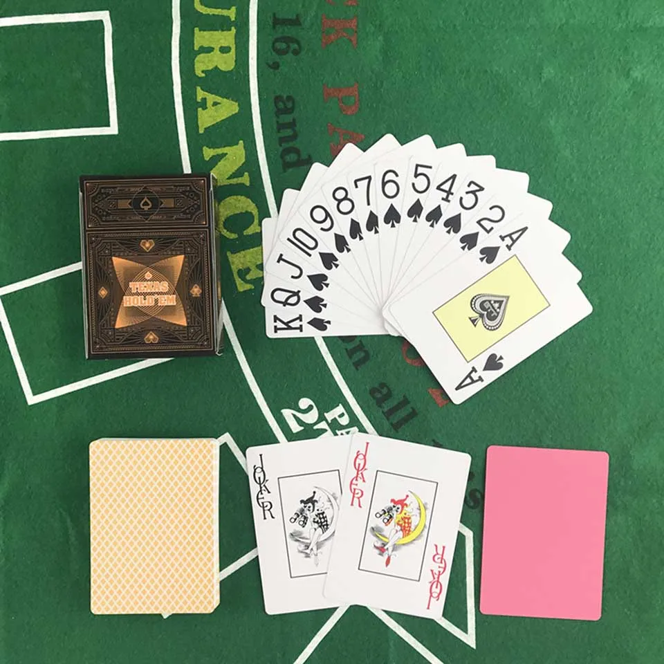 Easytoday 2PcsSet PVC Playing Card Set Texas Poker Cards Plastic Poker Cards Frosted Surface Waterproof Poker Table Games (3)