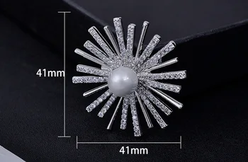 

Korean luxury pearl sun flower brooch female high-grade corsage