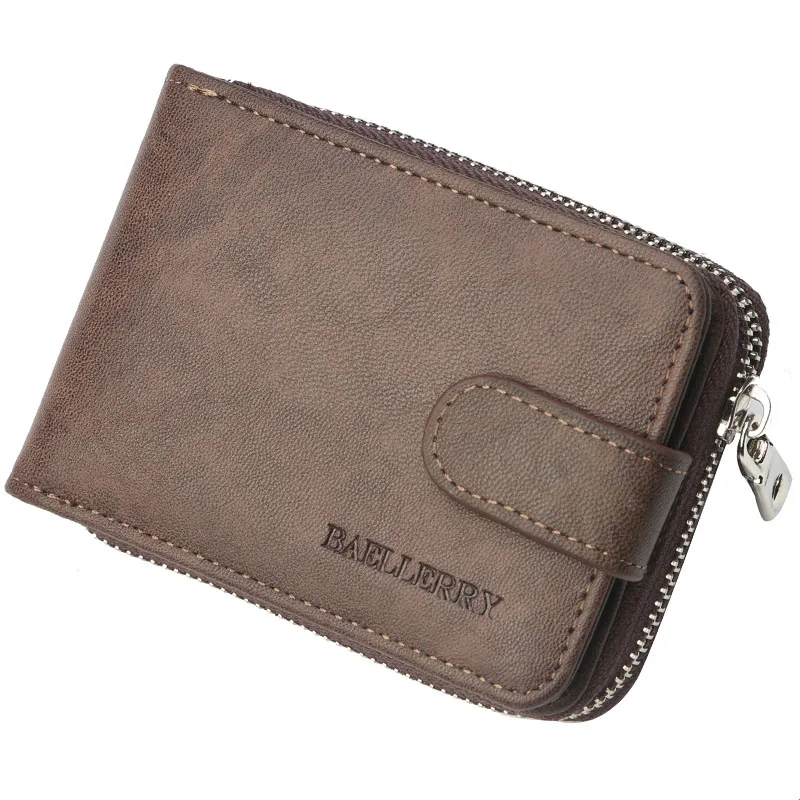 

RFID Card Holder Men Wallets Vintage Male Coin Purse Card Case 2019 Small Leather Zipper Wallet Multifunction Men's Clutch Bags