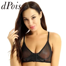 Сексуальный женский сетчатый прозрачный бюстгальтер без косточек, регулируемые бретельки, v-образный вырез, без косточек, без подкладки