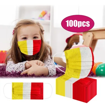 

Mascarillad Desechables Cute Tricolor Face Mask For Children Printing Mask Elastic Earloop Mascarillas 3 Ply Mouth Face Masks
