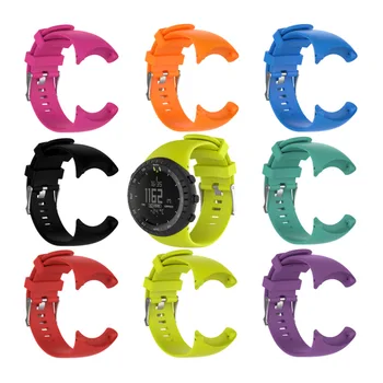 

Replacement Sports Watch Band Silicone Bracelet Strap with Metal Clasp for Suunto Core ALL BLACK Watch Strap Wristband