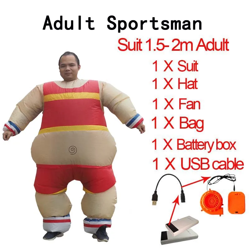 Inflatable Sportsman Costume Halloween Carnival Party Full Body Suit Inflatable Muscle Men Costume Adult Fancy Dress Suit