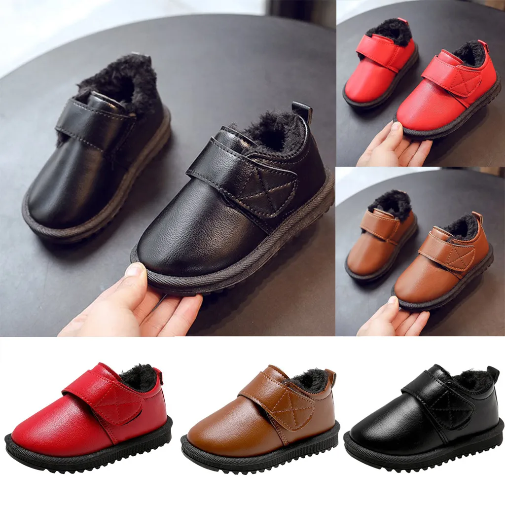 

New Fashion Girls Boys Comfortable Warm Children Casual Breathable Shoes Plus velvet Sport Boots Kids shoes Sapato Infantil New