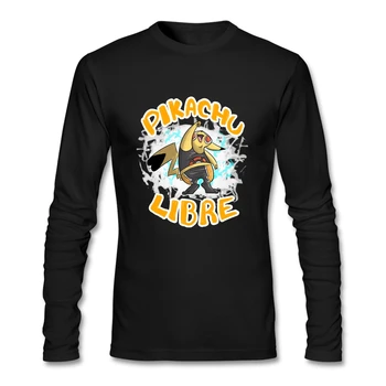

Pikachu T Shirt Long Sleeve Custom Brand-clothing Top Tv Cotton Crewneck Pikachu Libre Funny T-shirts