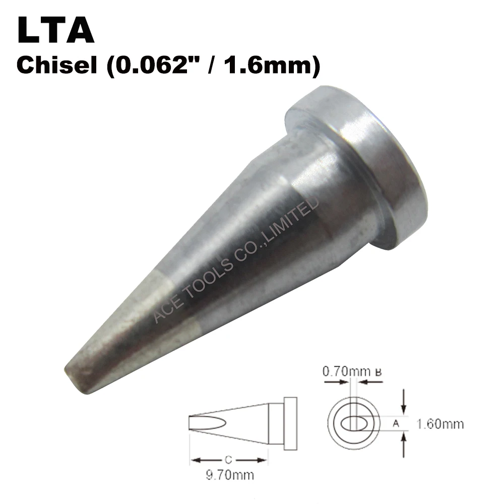 Lta Scalpello 1.6Mm Punta Di Saldatura Di Ricambio Per Weller Wp80 Wsp80 Wsfp8 Wd1000 Wd2000 Wsd81 Ws81 Wsf81D8 Ws81D5 Manico In Ferro