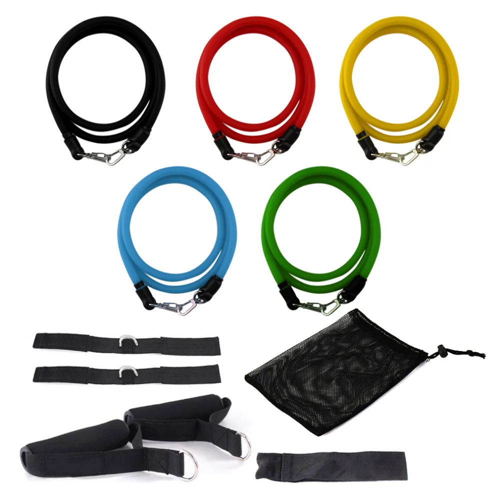 

11 Pieces Adjustable Chest Expander Pull Rope Set Fitness Latex la li guan