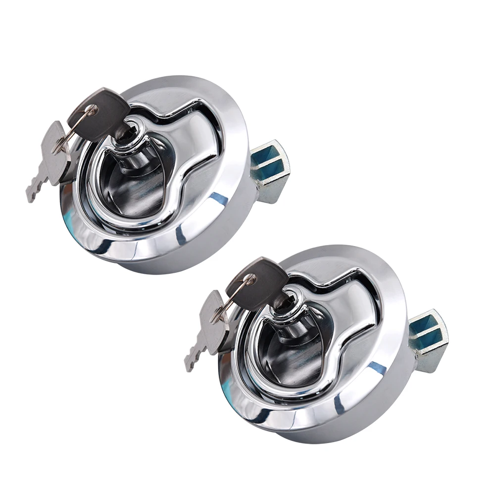 

2pcs Flush Mount Hatch Flush Pull Latch Marine Lock with Key Stainless Steel Lift Slam Latch Hardware for Boat Yacht Deck Hatch