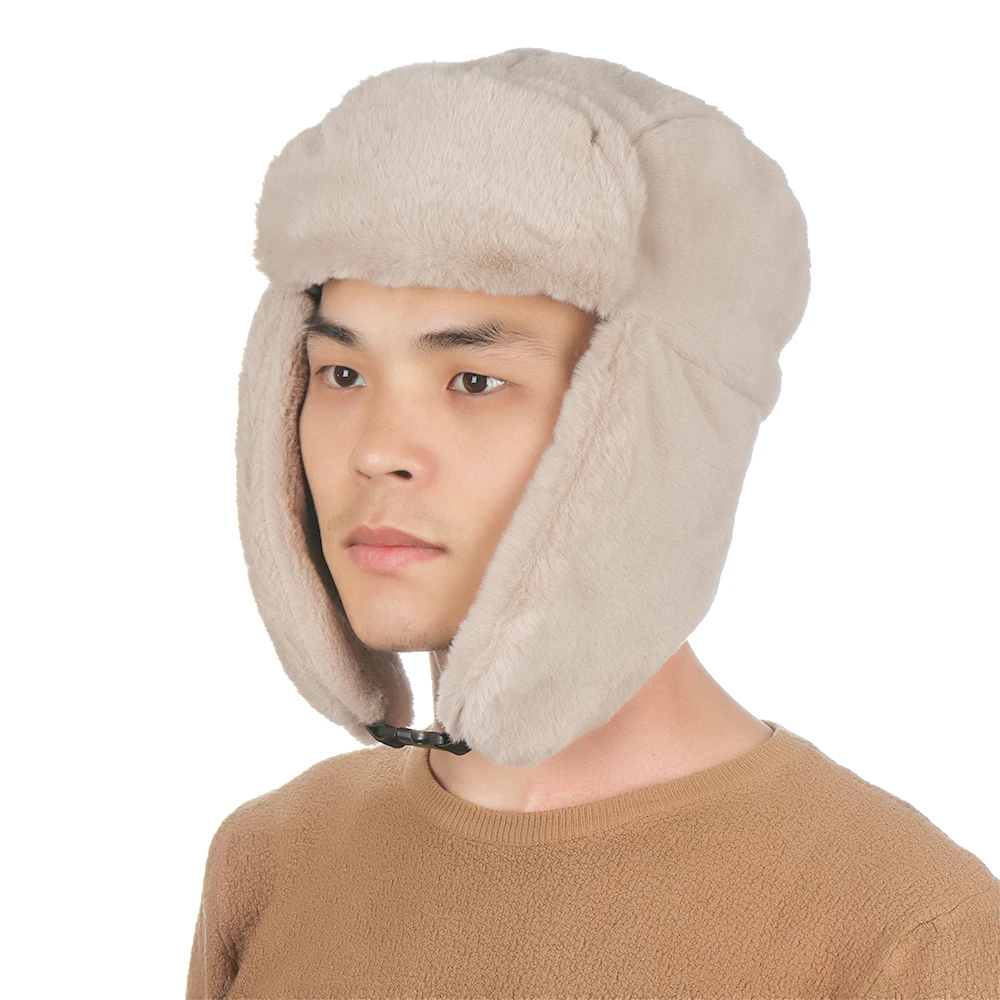 Winter Men Women Windproof Thick Plush 