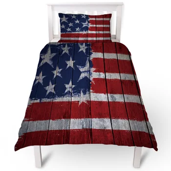 

Stars Stripes Flag Wood Grain Flag Duvet Cover Pillow Case Quilt Cover Set Bedclothes Single Bedding Sets For Bed
