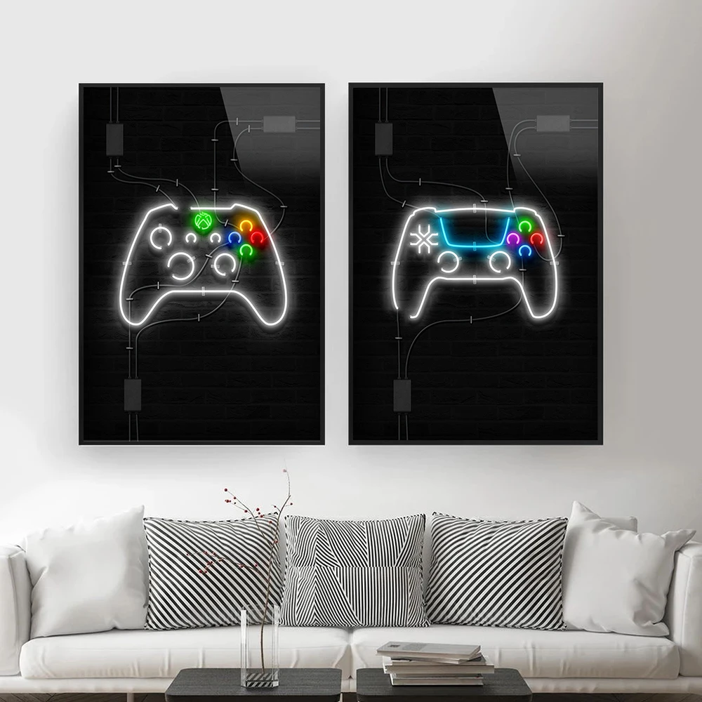 

Video Gaming Room Posters Abstract Home Decoration Canvas Painting Funny Party Game Wall Art Pictures for Boys Room Home Decor