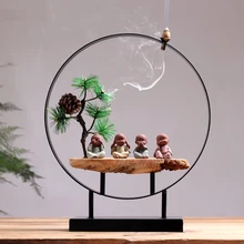 20 конусов Дзен Будда благовония горелка подставка для ароматических палочек ручной работы железа благовония курильница сандалового дерева ладан база благовоний конусы подставка