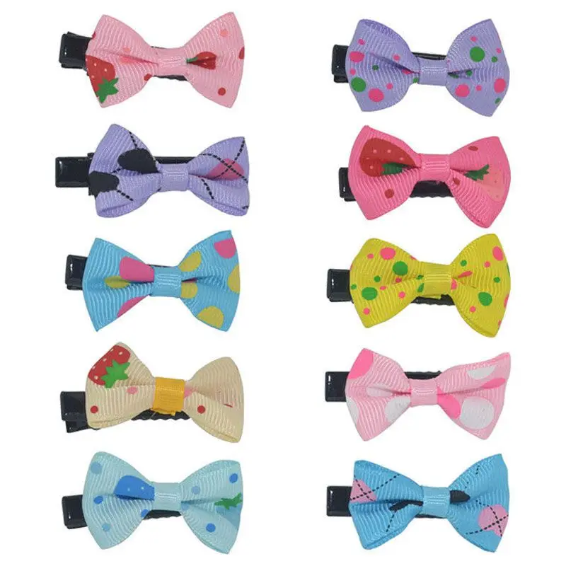 

10 x Toddler Cute Girl Hair Clip Ribbon Bow Baby Kids Satin Bowknot Headband