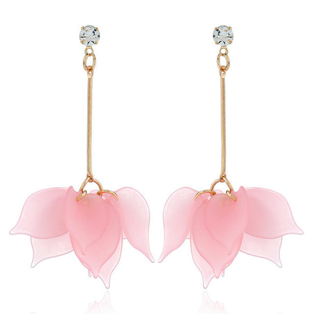 New Korean Acrylic Pink Geometric Earrings for Women Cute Romantic Round Flower Heart Candy Color Fashion Jewelry Brincos