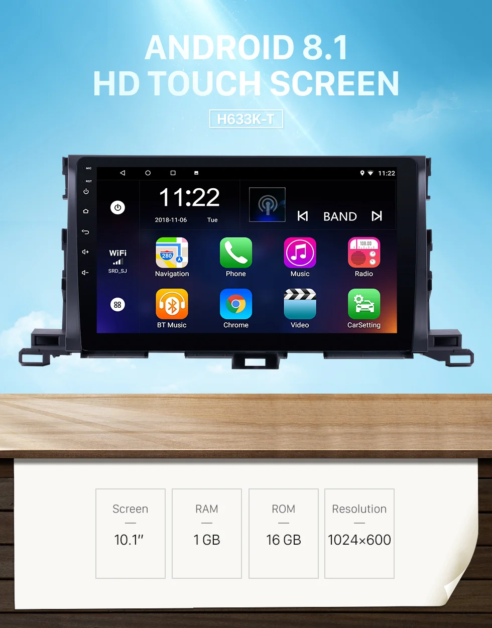 Top Harfey Quad core 2din car radio 10.1" HD Android 9.0 car Multimedia Player GPS Navigation for 2015 Toyota Highlander with DAB+ 0