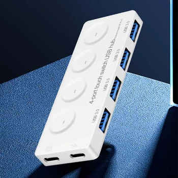 

New 4ports USB 3.0 Data Hub with Individual Touch On/Off Switch and LED Light for Laptop PC Notebook Computer Keyboard Mouse