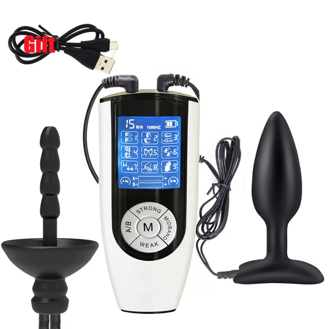Electric Shock E Stim Kit Short Catheter Urethral Sound and Anal Plug  Electrosex Toy Gear 