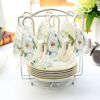 

19pcs European bone china coffee cup set English afternoon tea set Personalized creative ceramic teacup pf103115