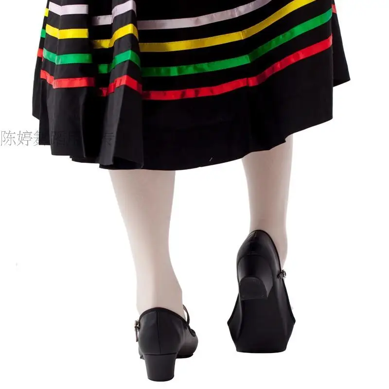 Профилированная юбка для испытания для северных танцев; одежда для балета; королевская юбка в полоску; хлопковая юбка для тренировок; длинные юбки