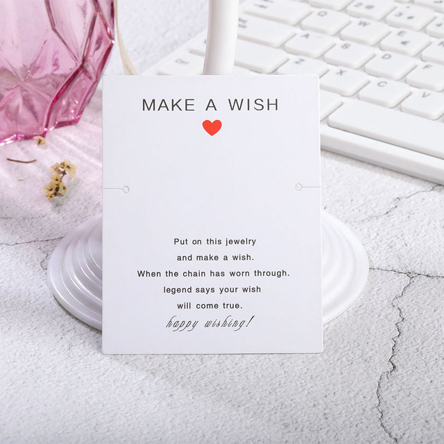 7x9cm Bracelet Display Cards Good Luckl Text Writen Kraft Paper Card Cardboard Packag Hang Tag Ear Paper Card for Jewelry