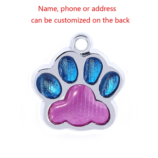 Anti-Lost Pet Dogs ID Tags Personalized ID Tel Cat Pet Supplies Dog Collar Accessories Dog Tag Stainless Steel Candy Colors C