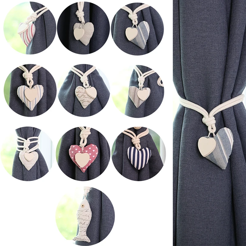 

Cotton Heart Curtains Tieback Holder Magnet Curtains Buckle Clips Magnetic Shower Curtain Strap Accessories Home Decoration