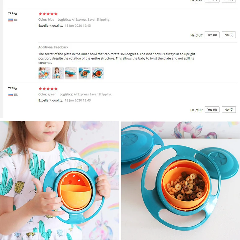 Universal Gyro Bowl Practical Design Children Rotary Balance Novelty Gyro Umbrella 360 Rotate Spill Proof Solid Feeding Dishes Dishes Aliexpress