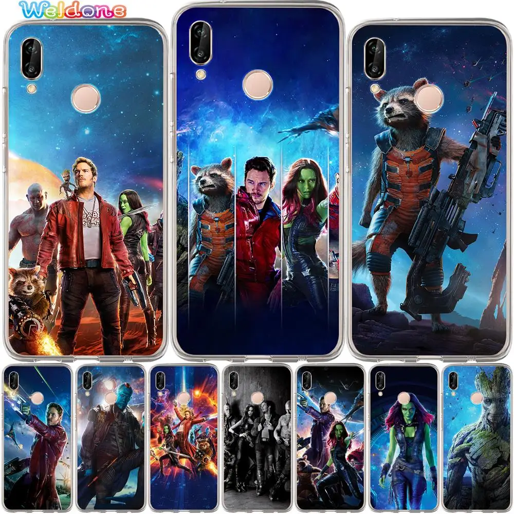 

Marvel Avengers Star-Lord Groot Phone Case For Huawei P30 P20 Lite Pro P10 Lite P8 P9 Lite 2017 PSmart case Cover Etui Coque