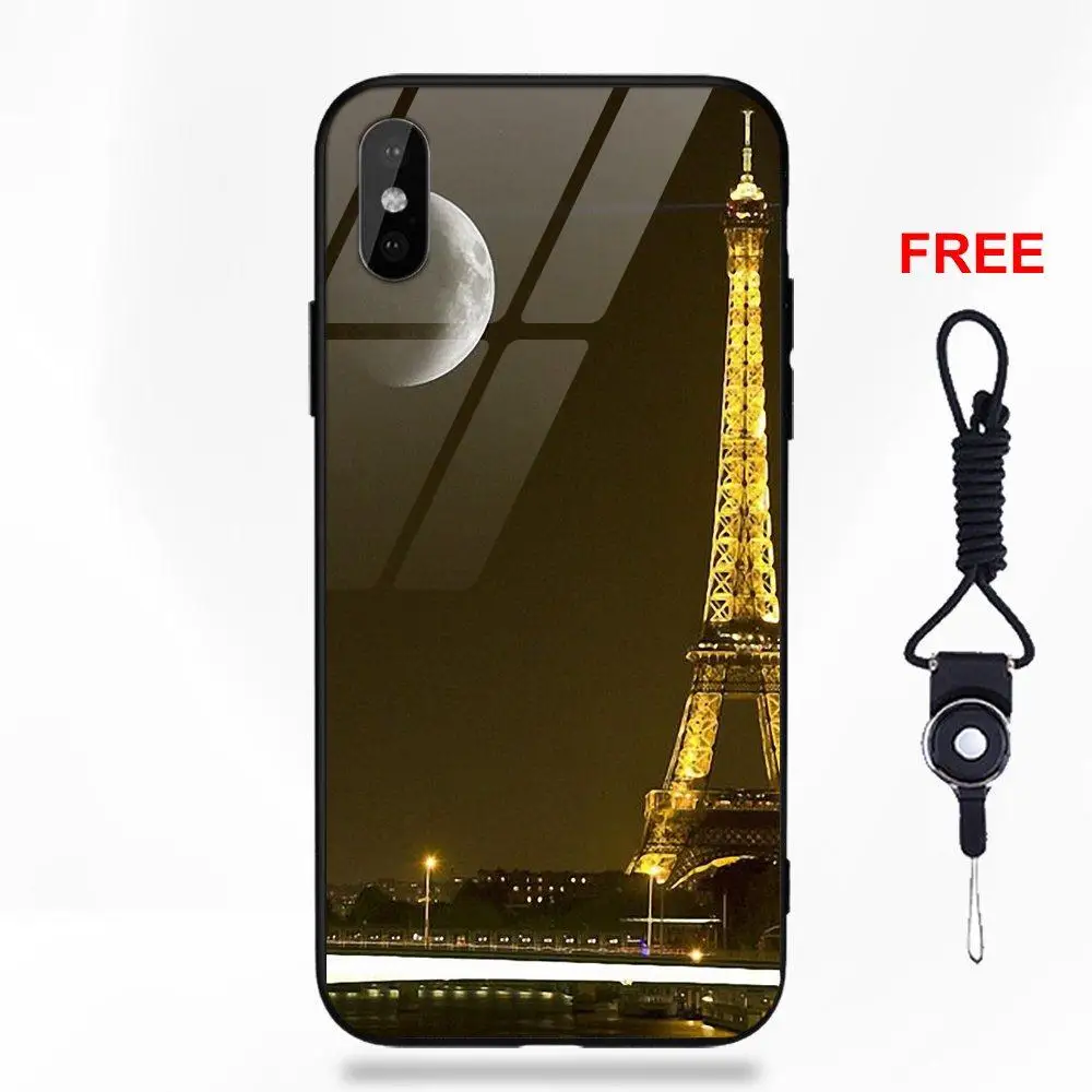 Omdnwd полная луна в Эйфелевой башне Парижа для Apple iPhone 5 5C 5S SE 6 6S 7 8 Plus X XS Max XR