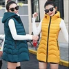 Plus Size 4XL Hooded Vest Coat Women Autumn Winter Warm Medium Long Cotton Waistcoat Windproof Female Sleeveless Slim Vest 2022 ► Photo 3/6
