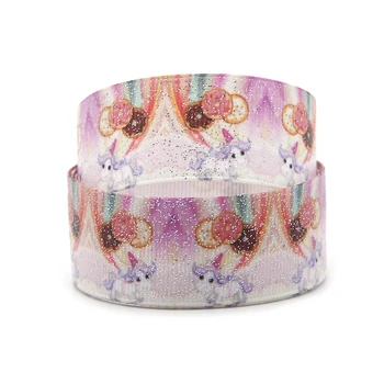 

David accessories 50yard/roll 1"25mm Stripe Rainbow Glitter Grosgrain Ribbon DIY Bow Bag Materials Home Decoration,50Yc7682