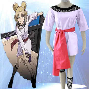 

Naruto Temari Cosplay Costume Halloween Anime set from purple dress