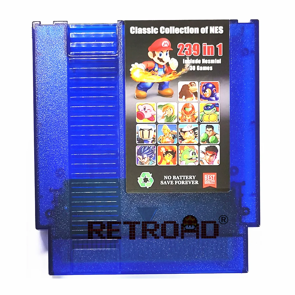 Limited Edition 239 In 1 Video Game Cartridge Memory Card For Nes 72 Pins 8 Bit Console English