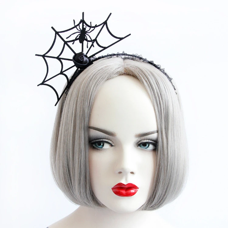 Funny Halloween Headband Devil Fork Women Spider Web Flower Hair Hoop Party Ornaments Topper New Hair Accessories 1111