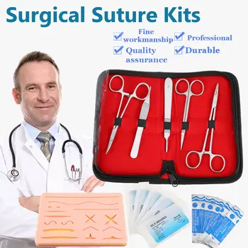 

16pcs/set Surgical Suture Training Kit Skin Operate Suture Practice Model Training Pad Needle Scissors Tool Kit Medical Teaching