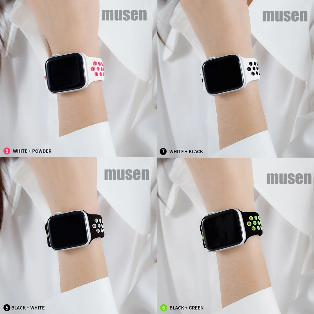 Strap for Apple watch series 7 45mm 41mm 38mm 40mm silicone watchband bracelet correa on smartwatch 6543 se 44mm 42m accessories