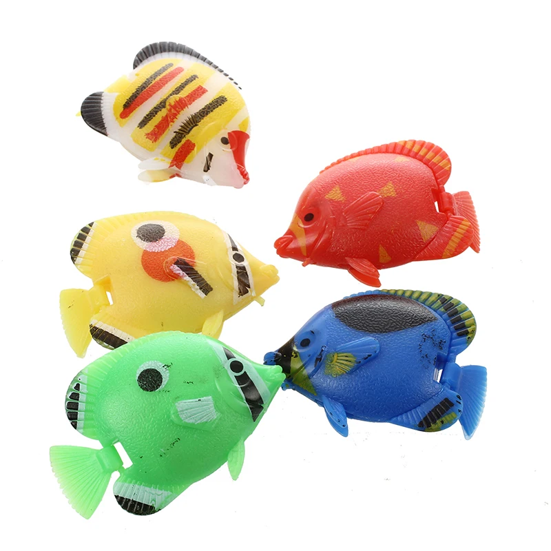  Aquarium Artificial Movable Tail Swimming Fish 5 Pcs