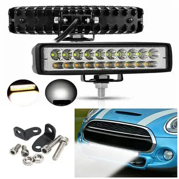

60W Dual-color Off-road Car LED Working Light Bar 20 LED Car LED External Daytime Running Light Bar Work Lamp Spotlight
