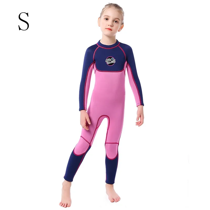 Цельный Солнцезащитный термо 3 мм детский водолазный костюм из кусков с длинным рукавом, купальный костюм для плавания, дайвинга, Сноркелинга, серфинга - Цвет: ZS