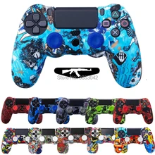 Противоскользящий Многоцветный силиконовый чехол с 2 крышками джойстика для sony PS4 Pro Slim игровой контроллер