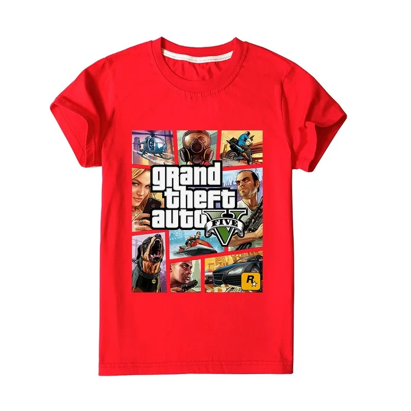2020 летние топы с коротким рукавом GTA 5 Bbay футболка одежда хлопковая детская Grand Theft
