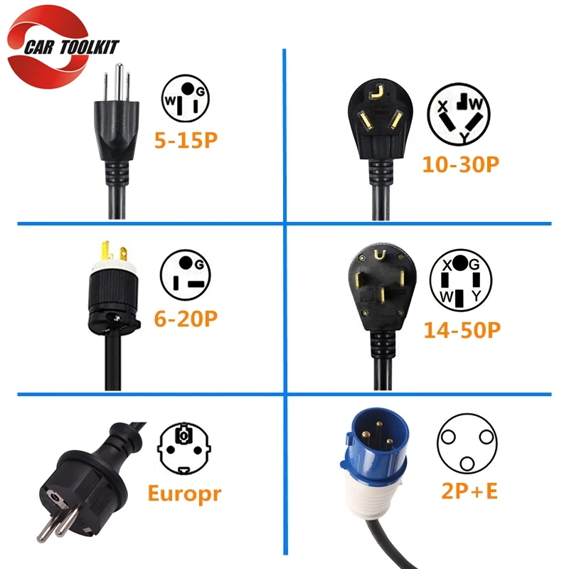 Зарядное устройство SAE J1772 EVSE для электромобиля уровень 2 переменный ток 220 250 В 16 А