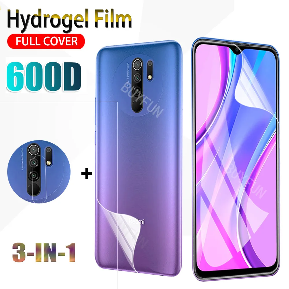 Мягкая Гидрогелевая пленка 3 в 1 для Xiaomi Redmi 10 Pro 10X 5G 9 8 7a 6 10x8 полноэкранная защита