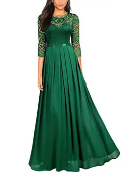 

BGW 2020 Chiffon Beach Evening Dress Three Quarter Sleeves Zipper Back Four Colors Round Neck Formal Vestido De Festa Longo