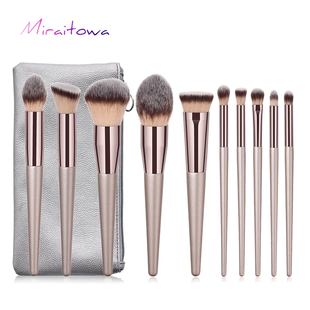 Miraitowa, 10 шт., набор кистей для макияжа, основа для растушевки, пудра, кисть для глаз, кисть для лица, набор инструментов для макияжа, Высококачественная Кисть для макияжа