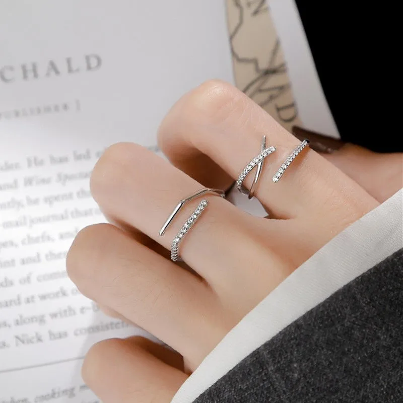 Silver Cross Ring Index Finger Female Fashion Personality S925 Sterling Open Design Women Party Jewelry Gifts