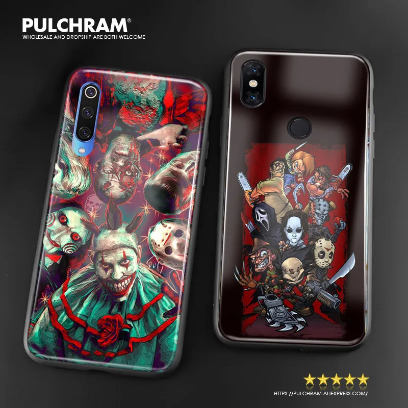 Classic film Horror Character soft silicone Glass phone case cover shell for Xiaomi mi 6 8 9 SE mix 2 2s 3 redmi note5 7 pro | Мобильные