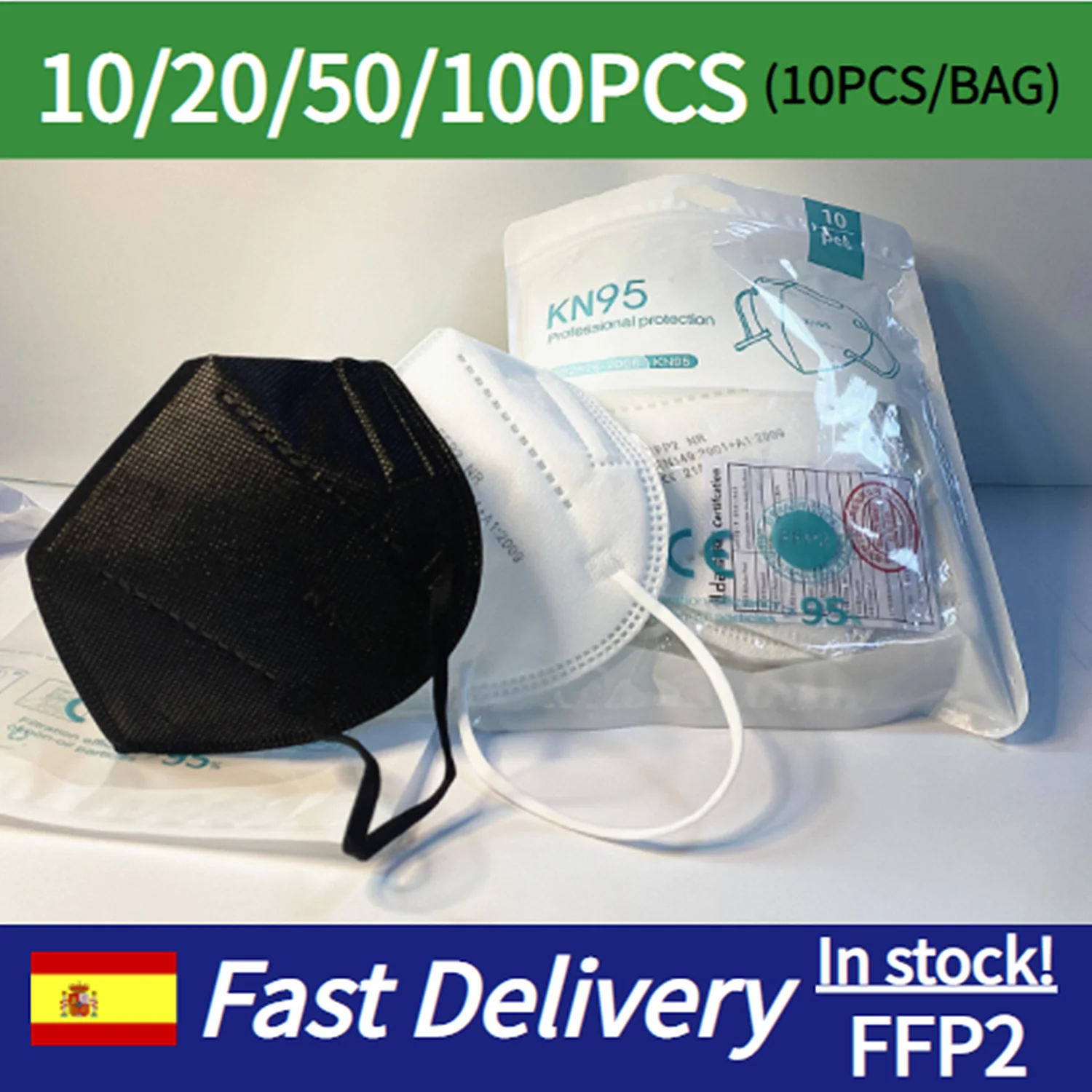 CE mascarilla kn95 ffp2 Mascarillas ffp2mask respiratoria Mascarilla fpp2 Homologada adulto Kn95 máscaras mascarillas 10 unids/pack