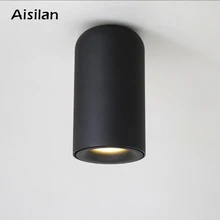 Aisilan, скандинавский светодиодный светильник, поверхностный монтаж, потолочные лампы, AC85-260V, белый/черный Точечный светильник для гостиной, спальни, прихожей